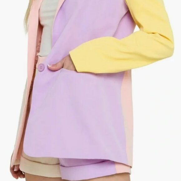 NWT - Endless Rose - Pastel Colorblock Longline Blazer - Size Small - Picture 4 of 12
